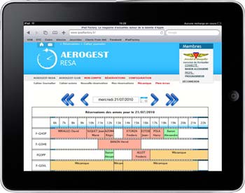 AéroGest-Résa disponible sur Ipad .